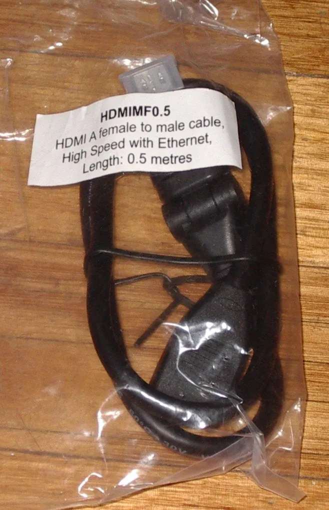0.5metre HDMI Female to Male Swivel End HS Connecting Cable - Part # HDMIMF0.5