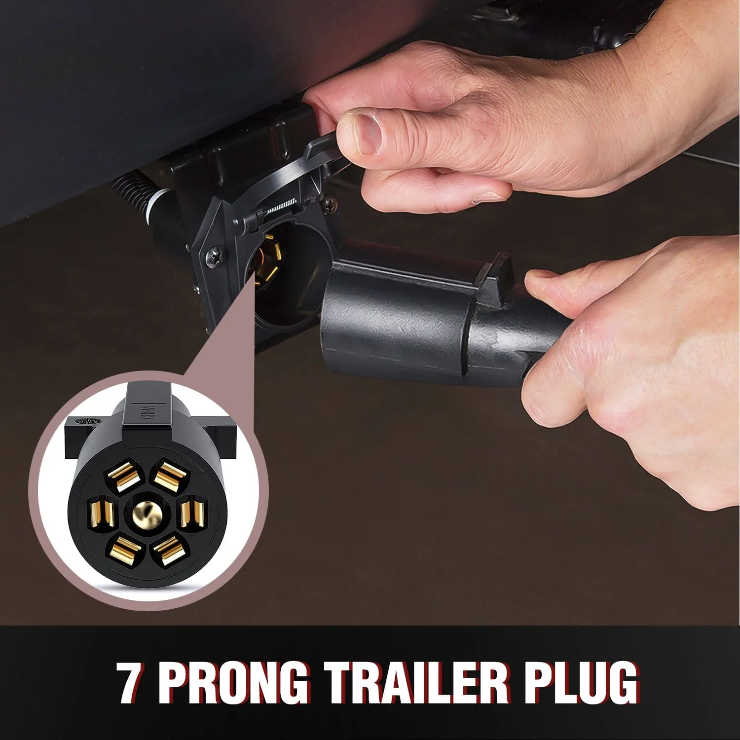 12Feet 7way Heavy Duty 7 Pin Plug Inline Trailer Cord