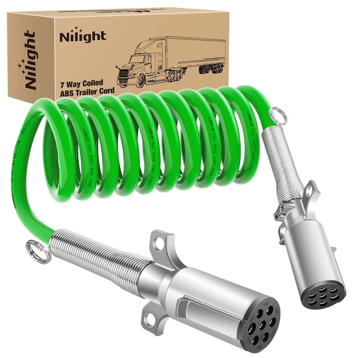 12ft 7 Way to 6 Way Trailer Plug Adapter