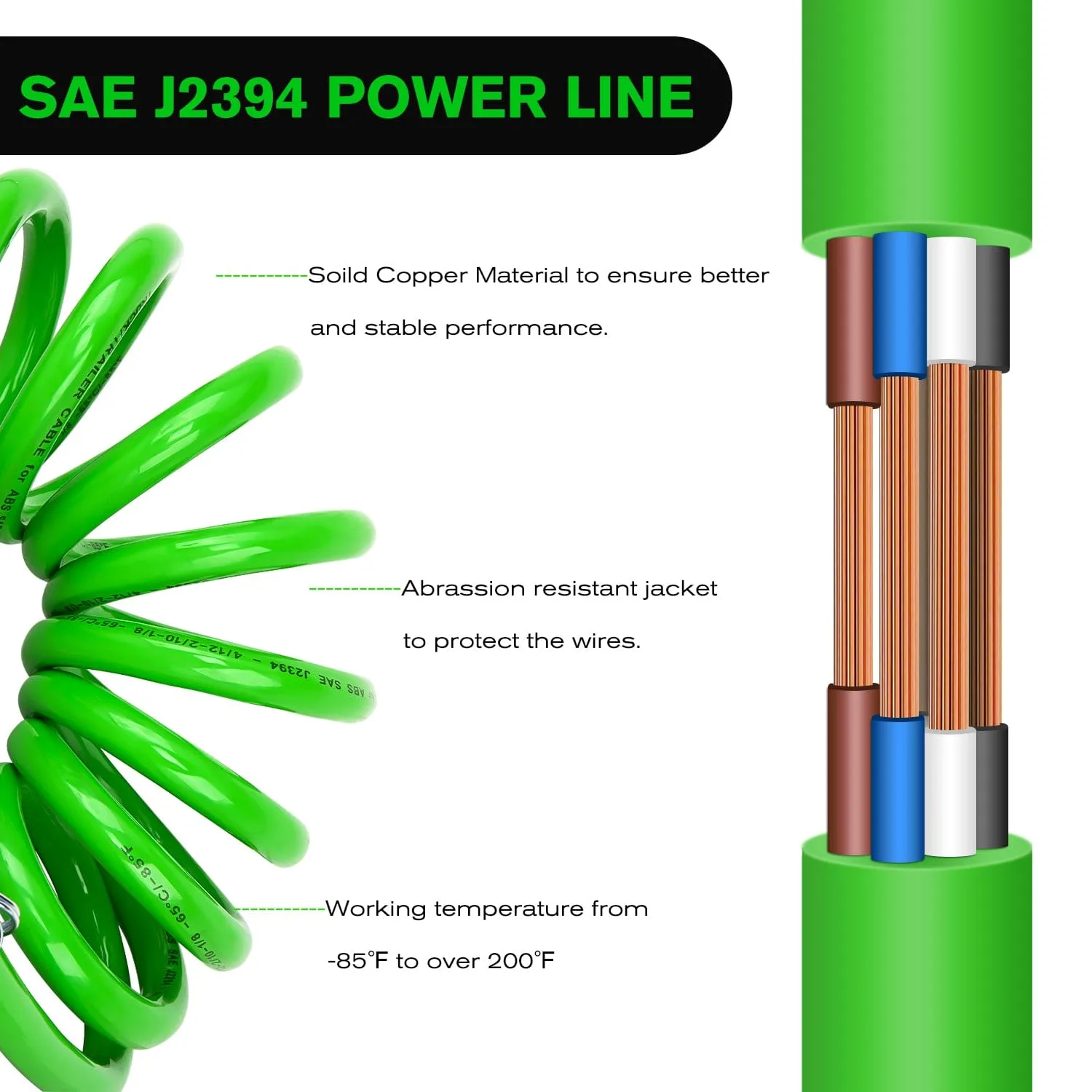 12ft 7 Way to 6 Way Trailer Plug Adapter
