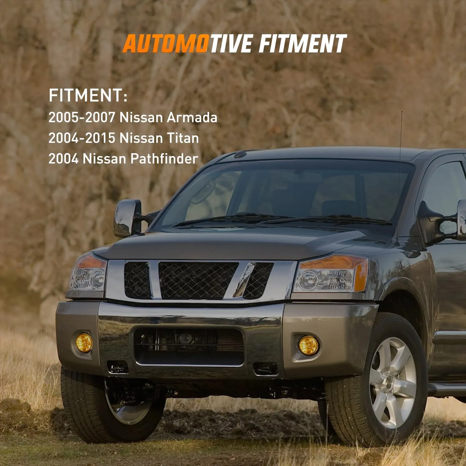 2005-2007 Nissan Armada 2004-2015 Titan Fog Light Assembly Amber Lens 880 Bulbs