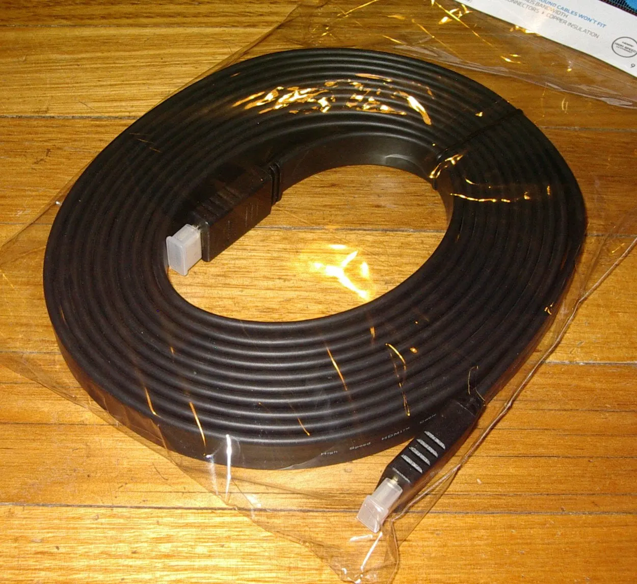 5metre Black Flat HDMI Male to Male High Speed Connecting Cable - Part # HLVF5
