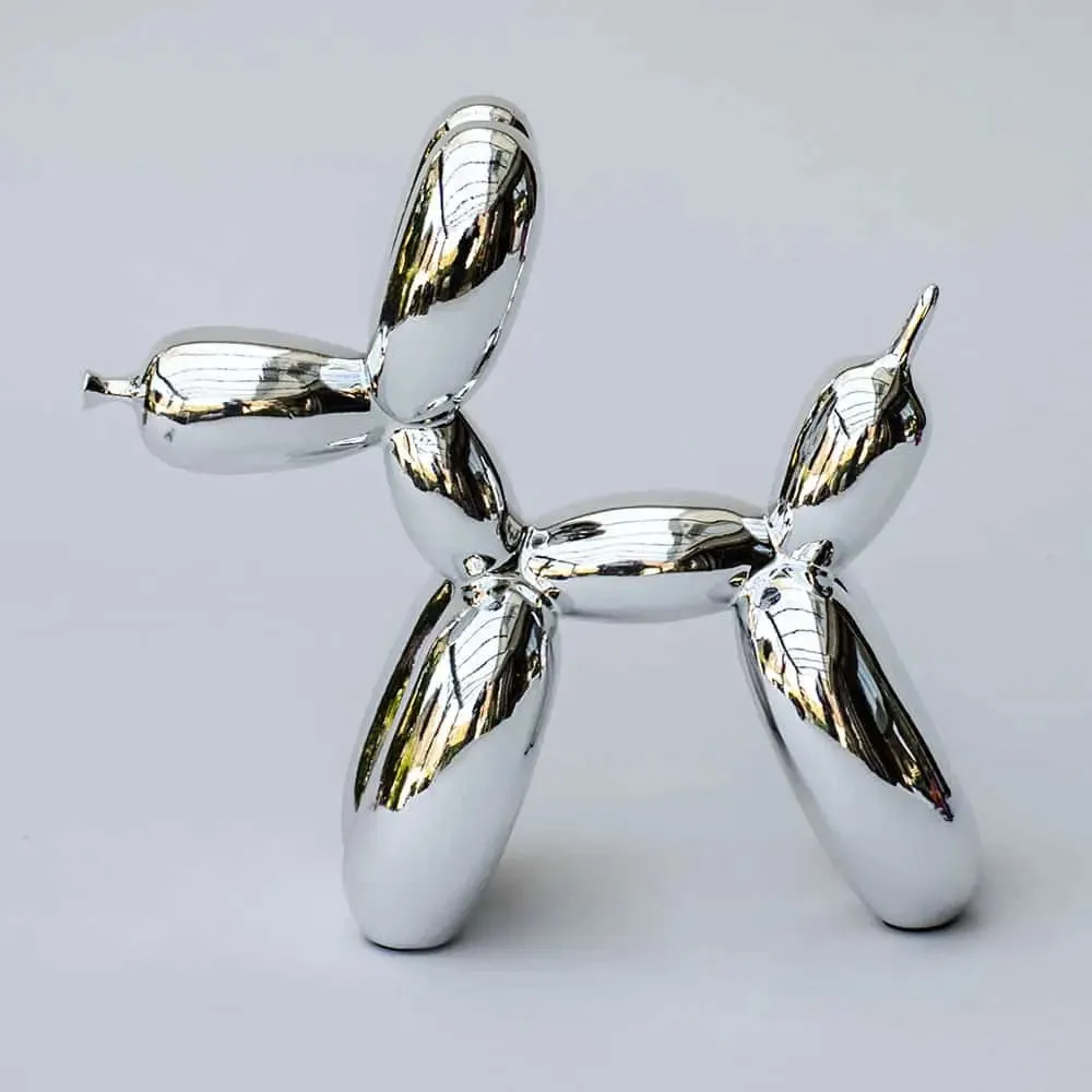 Balloon Dog Design Sculpture - silber