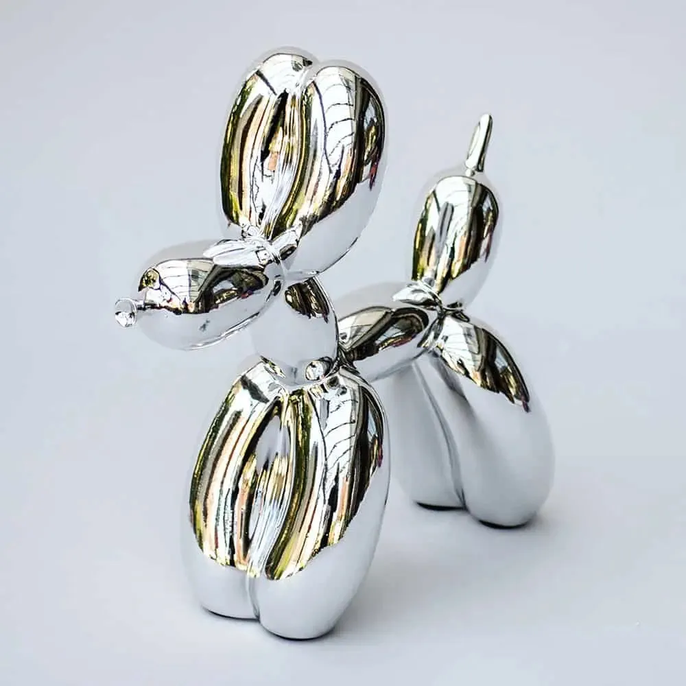 Balloon Dog Design Sculpture - silber