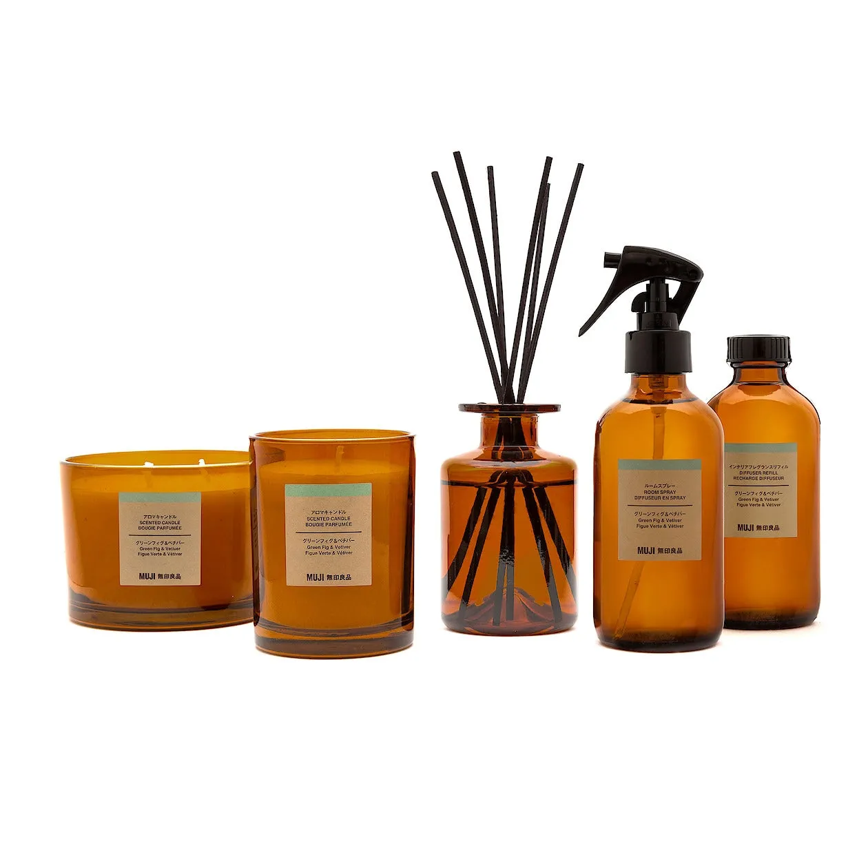 Glass Candle - Green Fig & Vetiver (1 Wick)