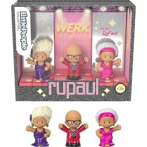 Little People Collector Rupaul Special Edition Figure Set in Display Gift Package for Adults & Fans, 3 Figurines