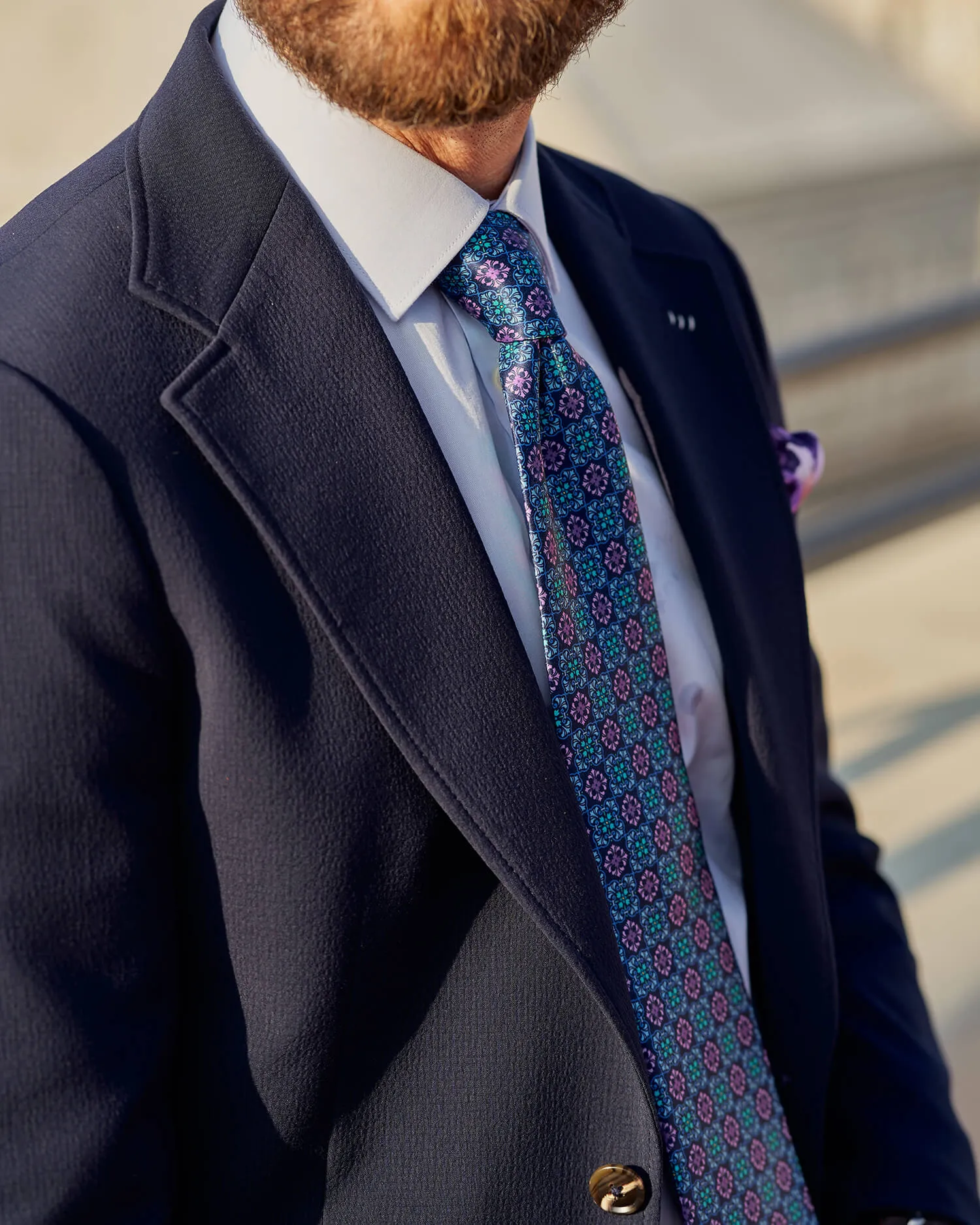 The Prince Blue and Purple Duchesse Silk Tie
